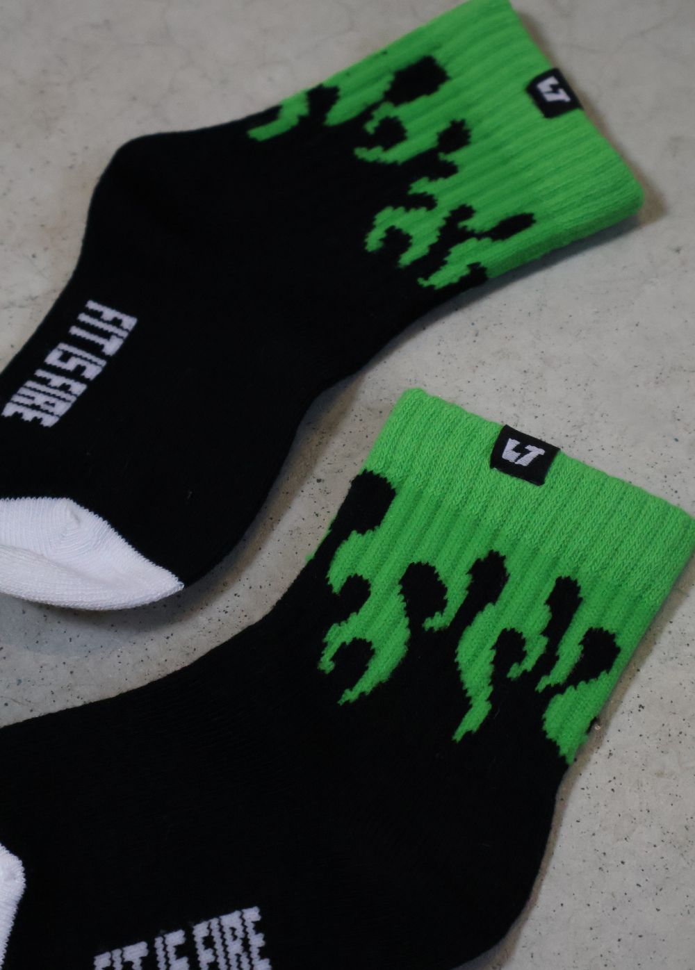 Green Flame Crew Socks